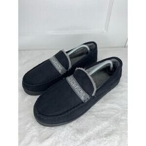 Longhorns Mens Black Fleece Lined Moccasin Slippers Size 9